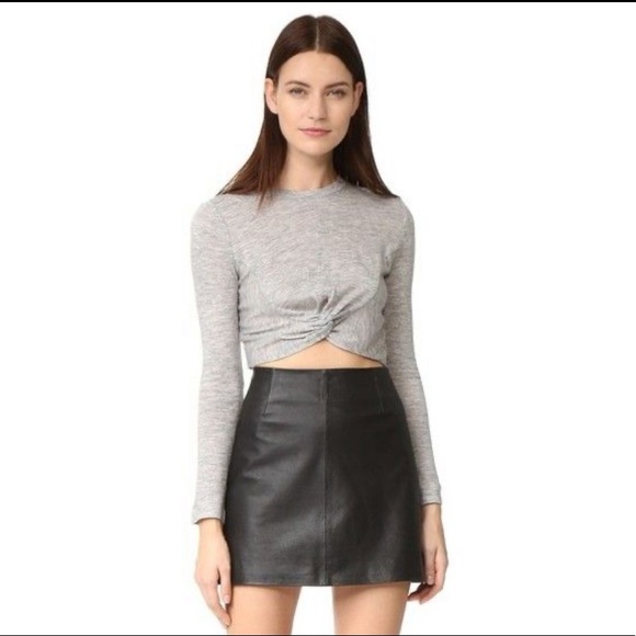 Kendall + Kylie Knotted Long Sleeve Cropped Tee - Picture 2 of 10